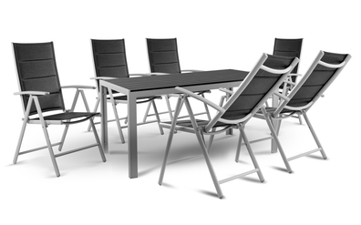 Souprava zahradního nábytku Pola stůl + 6 rozkládacích židlí hliník