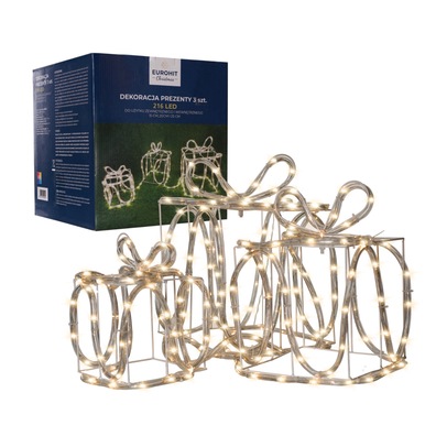 Dekoracja prezenty 180 LED, 25/20/15cm, do użytku zewnętrznego