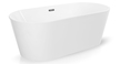 Volně stojící vany - Volně stojící bílá oválná akrylátová vana 170 x 74 cm + sifon JUPITER (2)