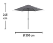  - Parasol Ogrodowy Honolulu Antracyt 300 cm średnica (2)