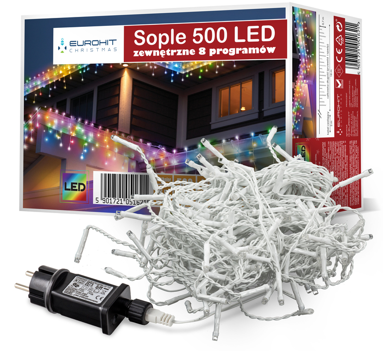  - Lampki Choinkowe Sople 500LED 18M Multikolor CH34 EUROHIT Christmas EAN 5901721051621 (1)