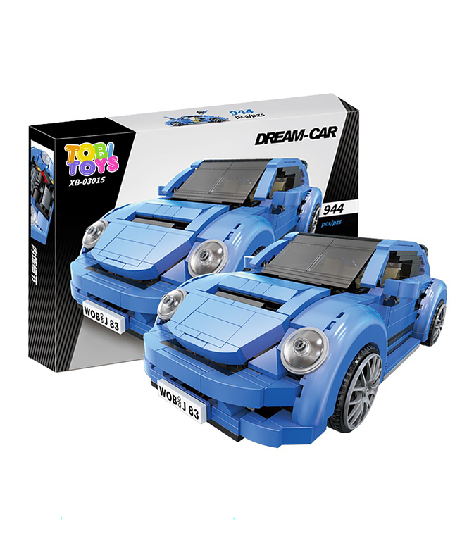  - Niebieski pojazd dla dzieci z klocków Dream Car klocki TOBI TOYS© (1)